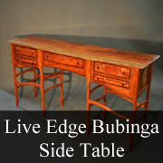 Live Edge Bubinga Side Table