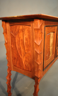 Cherry Burl Console Detail