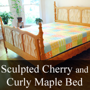 Sculpted Cherry and Curly Maple Bed