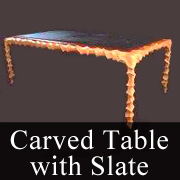 Carved Table with Slate