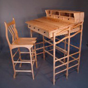 John Wesley Williams Furniture Birdseye Maple Sideboard Detail Spanish Carved Case Stand Up Desk